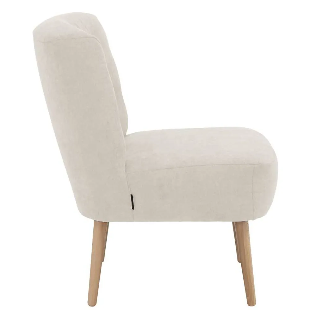 Wohnen Sessel<Retro Cocktailsessel in Beige und Buche - Cranzo