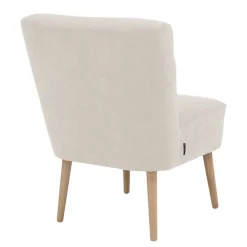 Wohnen Sessel<Retro Cocktailsessel in Beige und Buche - Cranzo