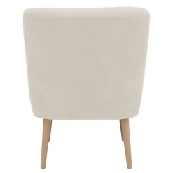 Wohnen Sessel<Retro Cocktailsessel in Beige und Buche - Cranzo