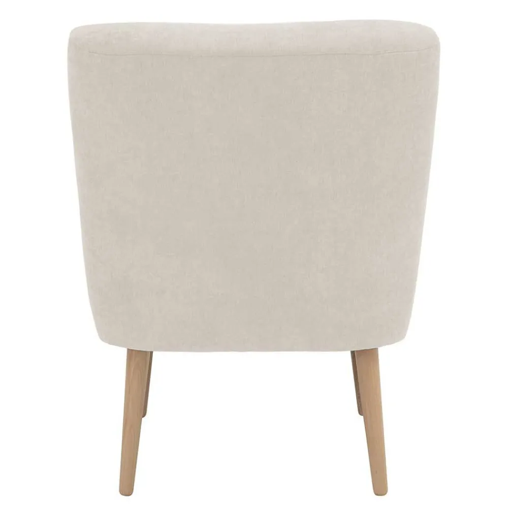 Wohnen Sessel<Retro Cocktailsessel in Beige und Buche - Cranzo