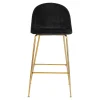 Wohnen Hocker<Retro Design Barstühle in Schwarz & Messing - Venjus (2er Set)