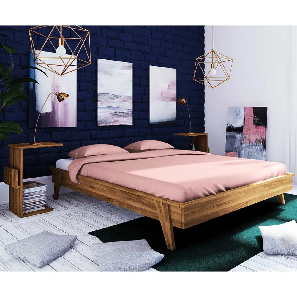 Wohnen Betten<Retro Design Bettanlage aus Wildeiche - Hardus
