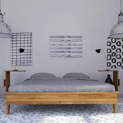 Wohnen Betten<Retro Design Bettanlage aus Wildeiche - Hardus