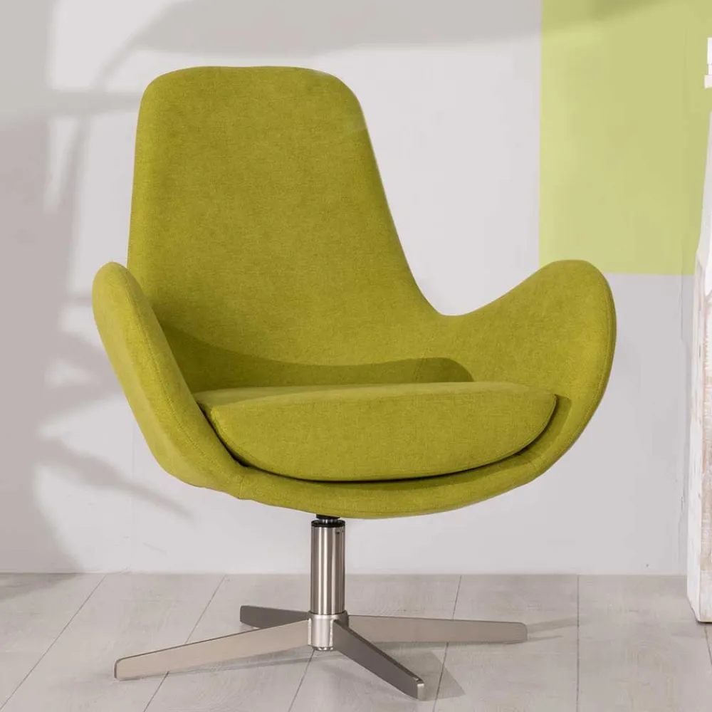 Wohnen Sessel<Retro Design Drehsessel in Hellgrün - Soraso