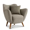 Wohnen Sessel<Retro Designsessel in Beige und Braun gemustert - Regiovs