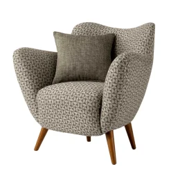 Wohnen Sessel<Retro Designsessel in Beige und Braun gemustert - Regiovs