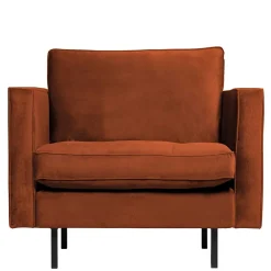 Wohnen Sessel<Retro Designsessel in Rost Braun Samt - Naryon