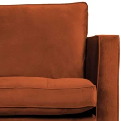 Wohnen Sessel<Retro Designsessel in Rost Braun Samt - Naryon