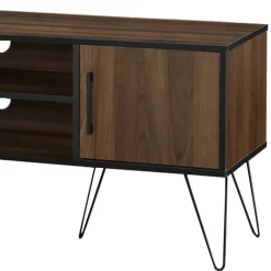 Wohnen Tv & Hifi-Möbel|Lowboards<Retro Design-TV-Lowboard in Holzoptik Braun - Hamidy