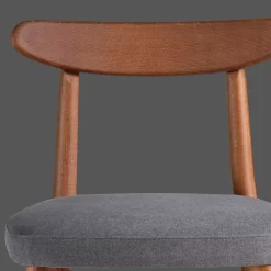 Wohnen Stühle<Retro Esstischstuhl in Nussbaum Braun & Grau - Translato