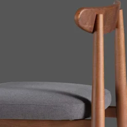 Wohnen Stühle<Retro Esstischstuhl in Nussbaum Braun & Grau - Translato