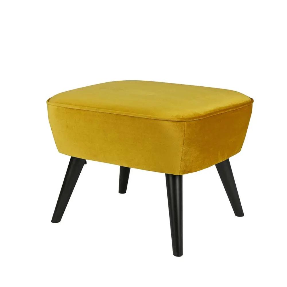 Wohnen Hocker<Retro Hocker Almyna in Gelb Stoff