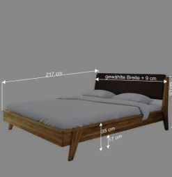 Wohnen Betten<Retro Holz Bettgestell aus Wildeiche - Hardus