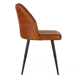 Wohnen Stühle<Retro Lederstuhl in Cognac Braun - Valtte