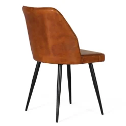 Wohnen Stühle<Retro Lederstuhl in Cognac Braun - Valtte