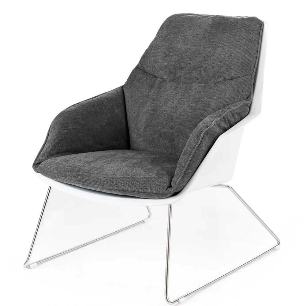 Wohnen Sessel|Stühle<Retro Lounge-Sessel in Dunkelgrau - Vibulam (2er Set)