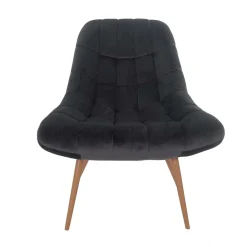 Wohnen Sessel<Retro Loungsstuhl in Dunkelgrau Samt - Corners