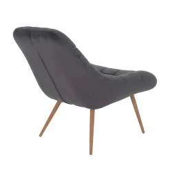 Wohnen Sessel<Retro Loungsstuhl in Dunkelgrau Samt - Corners