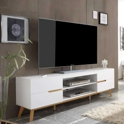 Wohnen Tv & Hifi-Möbel|Lowboards<Retro Lowboard für Fernseher Valezianos in Weiß