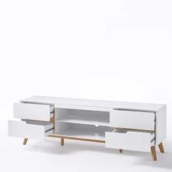 Wohnen Tv & Hifi-Möbel|Lowboards<Retro Lowboard für Fernseher Valezianos in Weiß