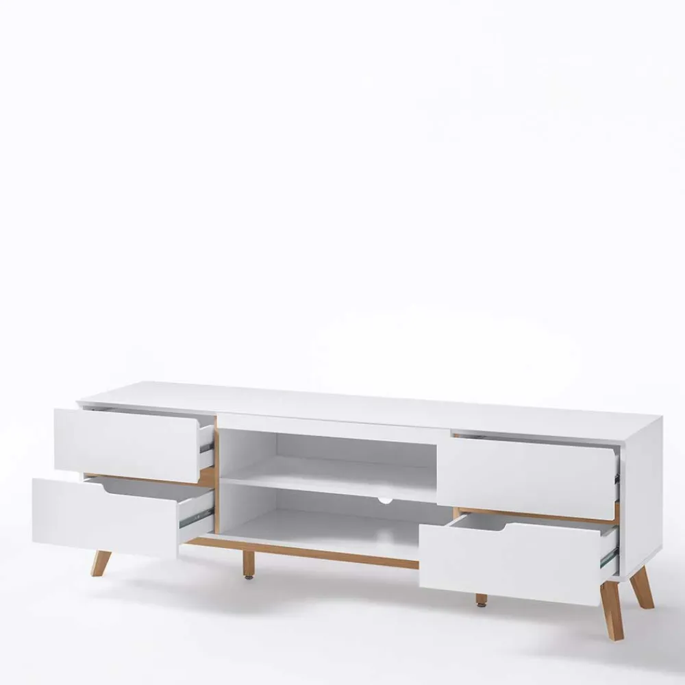 Wohnen Tv & Hifi-Möbel|Lowboards<Retro Lowboard für Fernseher Valezianos in Weiß