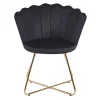 Wohnen Stühle<Retro Muschelstühle in Schwarz Samt - Rubins (2er Set)