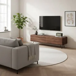 Wohnen Lowboards|Tv & Hifi-Möbel<Retro Nussbaum Lowboard geschliffen & geölt - Rivossa