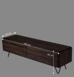 Wohnen Lowboards|Tv & Hifi-Möbel<Retro Nussbaum Lowboard geschliffen & geölt - Rivossa