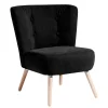 Wohnen Sessel<Retro Polstersessel in Schwarz Velours - Adaliz