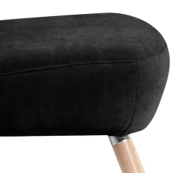 Wohnen Sessel<Retro Polstersessel in Schwarz Velours - Adaliz