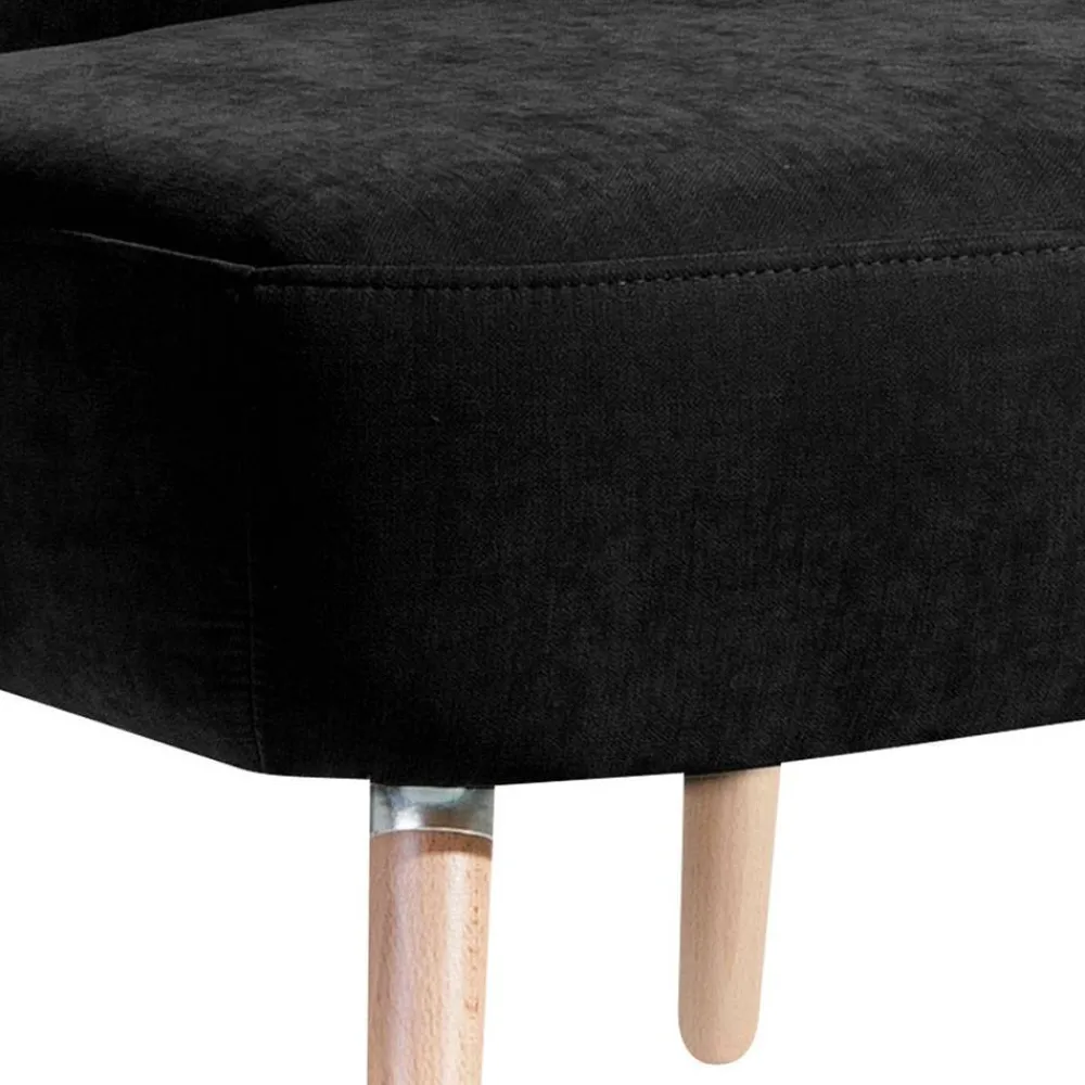 Wohnen Sessel<Retro Polstersessel in Schwarz Velours - Adaliz