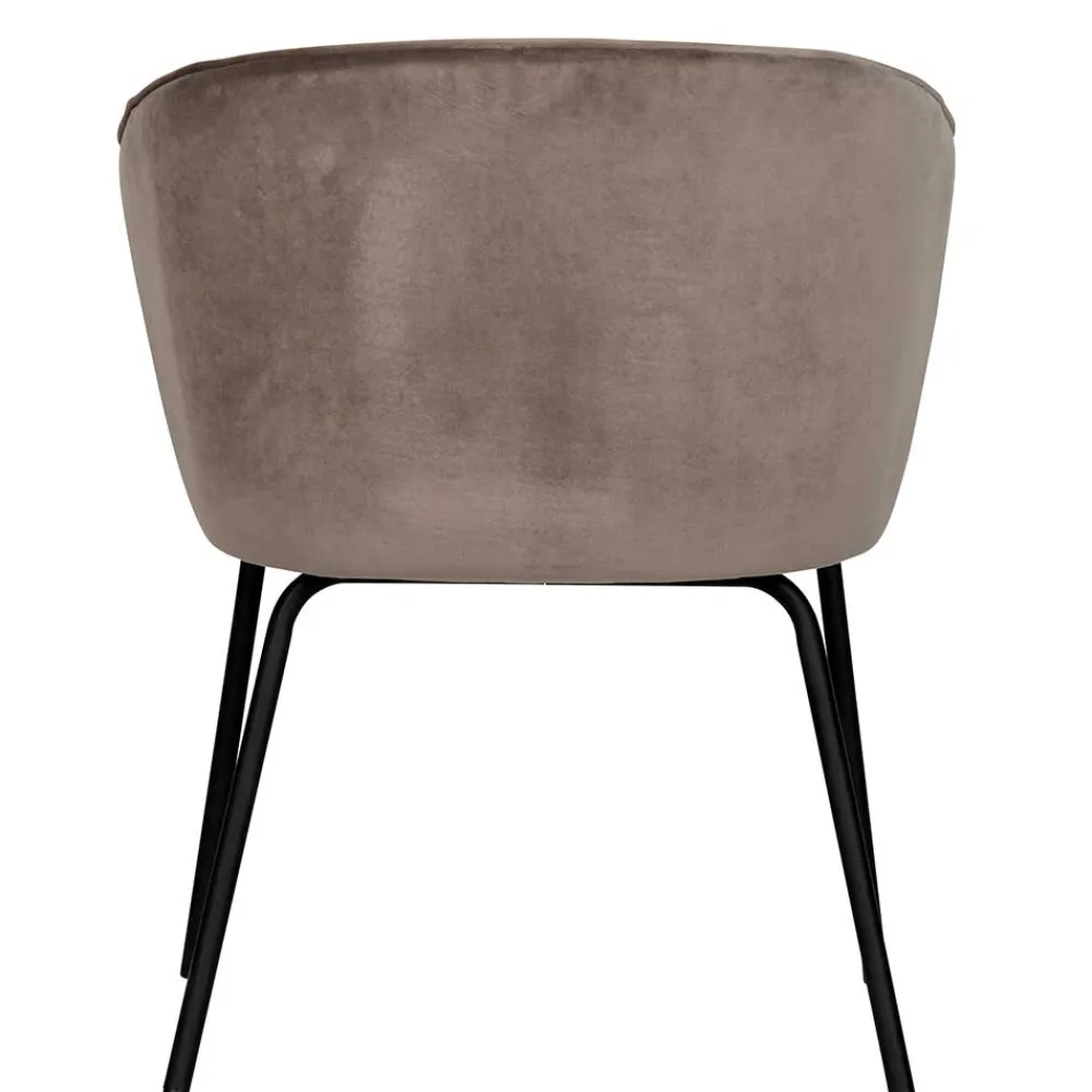 Wohnen Stühle<Retro Polsterstühle in Khaki Samt - Ashley (2er Set)