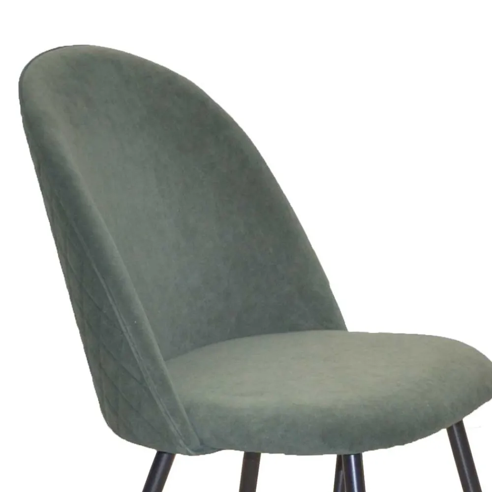 Wohnen Stühle<Retro Polsterstühle in Oliv Grün - Perry (4er Set)