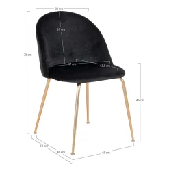 Wohnen Stühle<Retro Polsterstühle mit Messing Gestell - Silvanus (2er Set)