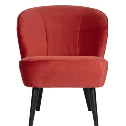 Wohnen Sessel<Retro Samtsessel in Rot & Schwarz - Dumarkus