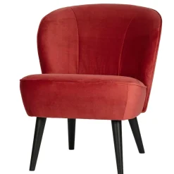 Wohnen Sessel<Retro Samtsessel in Rot & Schwarz - Dumarkus
