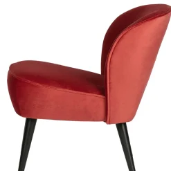 Wohnen Sessel<Retro Samtsessel in Rot & Schwarz - Dumarkus