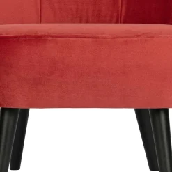 Wohnen Sessel<Retro Samtsessel in Rot & Schwarz - Dumarkus