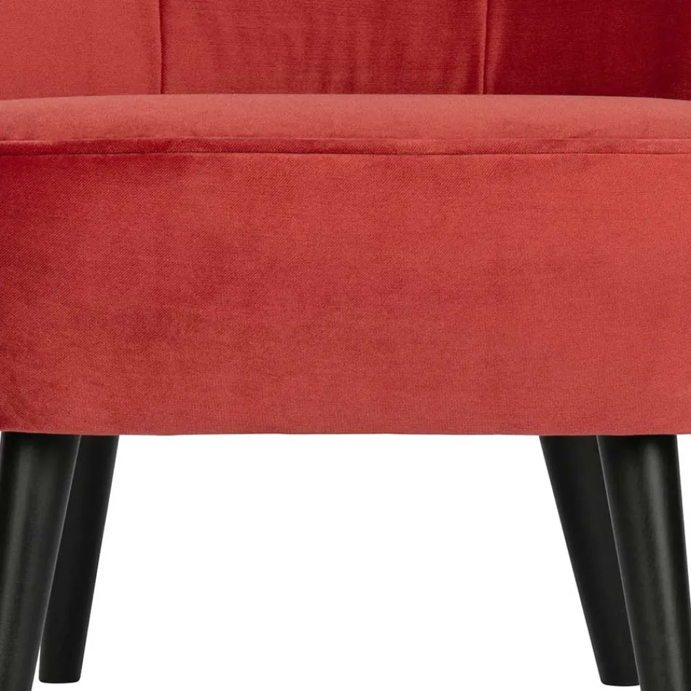 Wohnen Sessel<Retro Samtsessel in Rot & Schwarz - Dumarkus