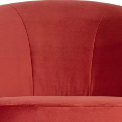 Wohnen Sessel<Retro Samtsessel in Rot & Schwarz - Dumarkus