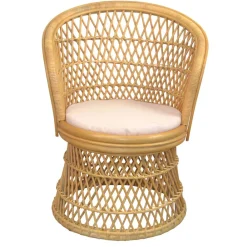 Wohnen Sessel<Retro Sessel aus Geflecht Rattan Natur - Garzone