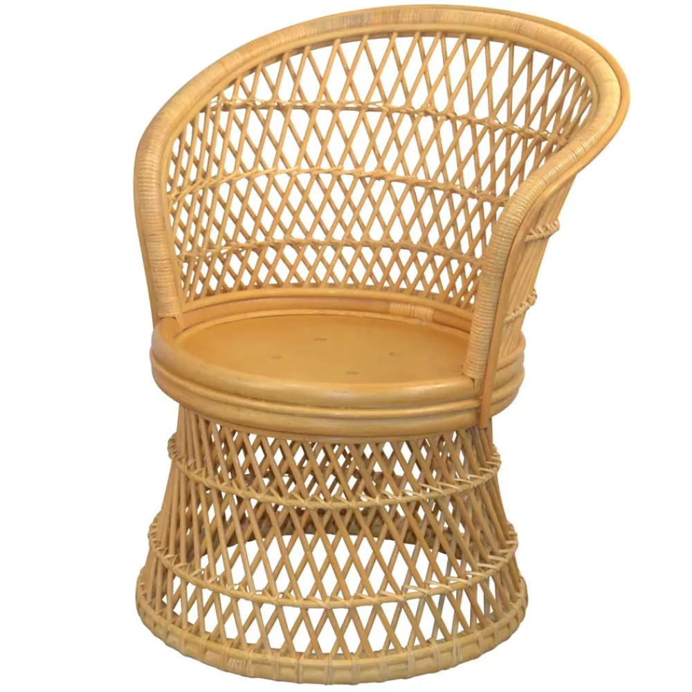 Wohnen Sessel<Retro Sessel aus Geflecht Rattan Natur - Garzone