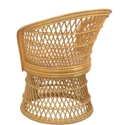 Wohnen Sessel<Retro Sessel aus Geflecht Rattan Natur - Garzone
