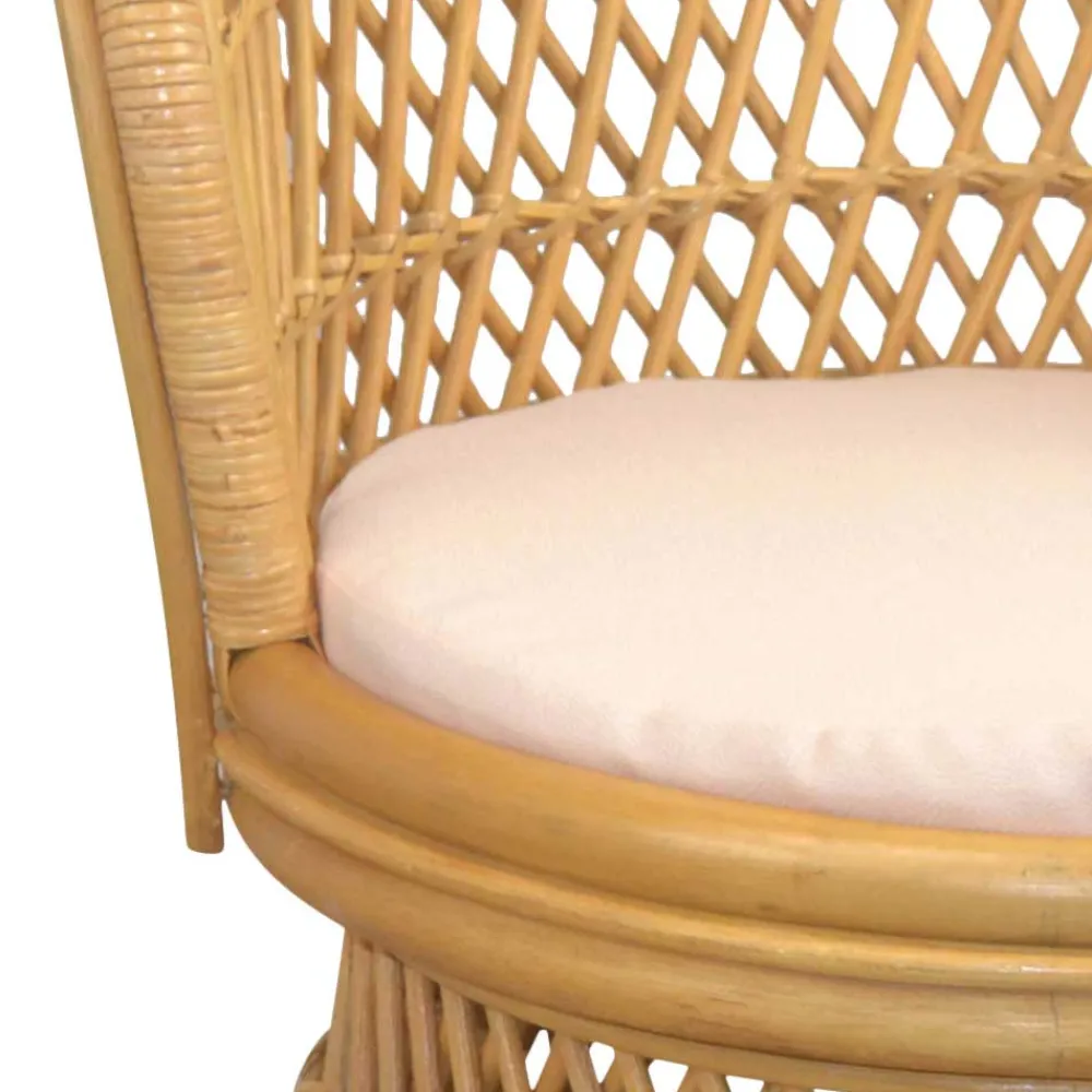 Wohnen Sessel<Retro Sessel aus Geflecht Rattan Natur - Garzone