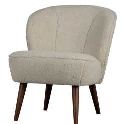 Wohnen Sessel<Retro Sessel aus Webplüsch in Off-White - Phinia