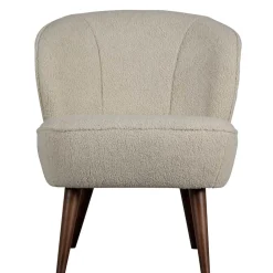 Wohnen Sessel<Retro Sessel aus Webplüsch in Off-White - Phinia