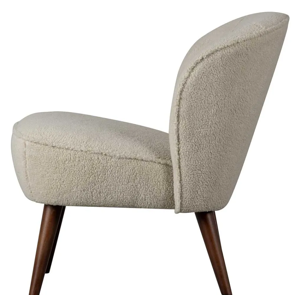 Wohnen Sessel<Retro Sessel aus Webplüsch in Off-White - Phinia