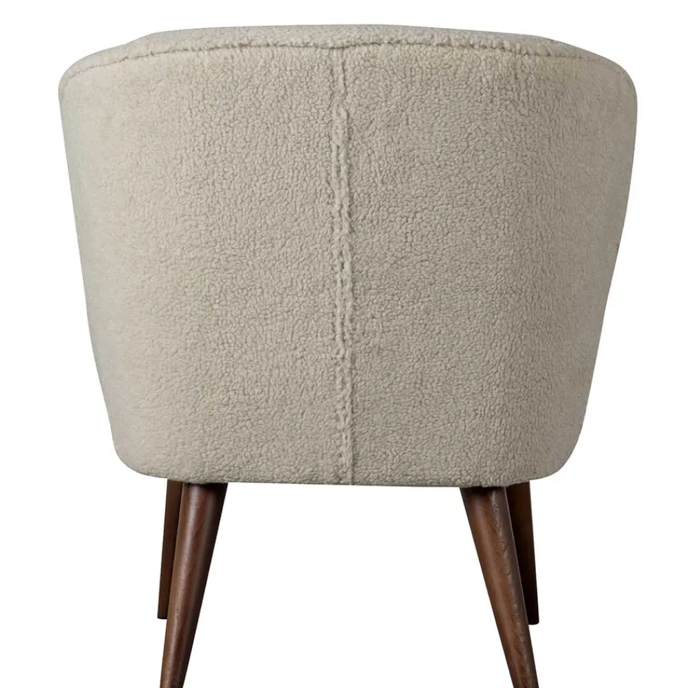 Wohnen Sessel<Retro Sessel aus Webplüsch in Off-White - Phinia