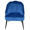 Wohnen Sessel<Retro Sessel in Blau Samt & Schwarz - Didesco