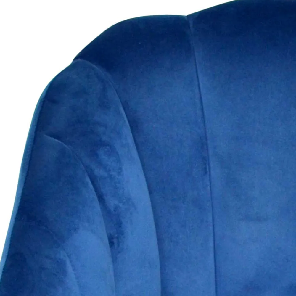 Wohnen Sessel<Retro Sessel in Blau Samt & Schwarz - Didesco